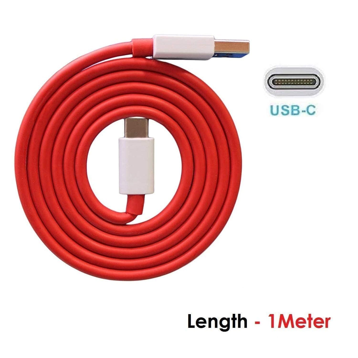 Unique Type C Dash Charging USB Cable for Fast Charging & Data Transfer (Red, 1 Meter)