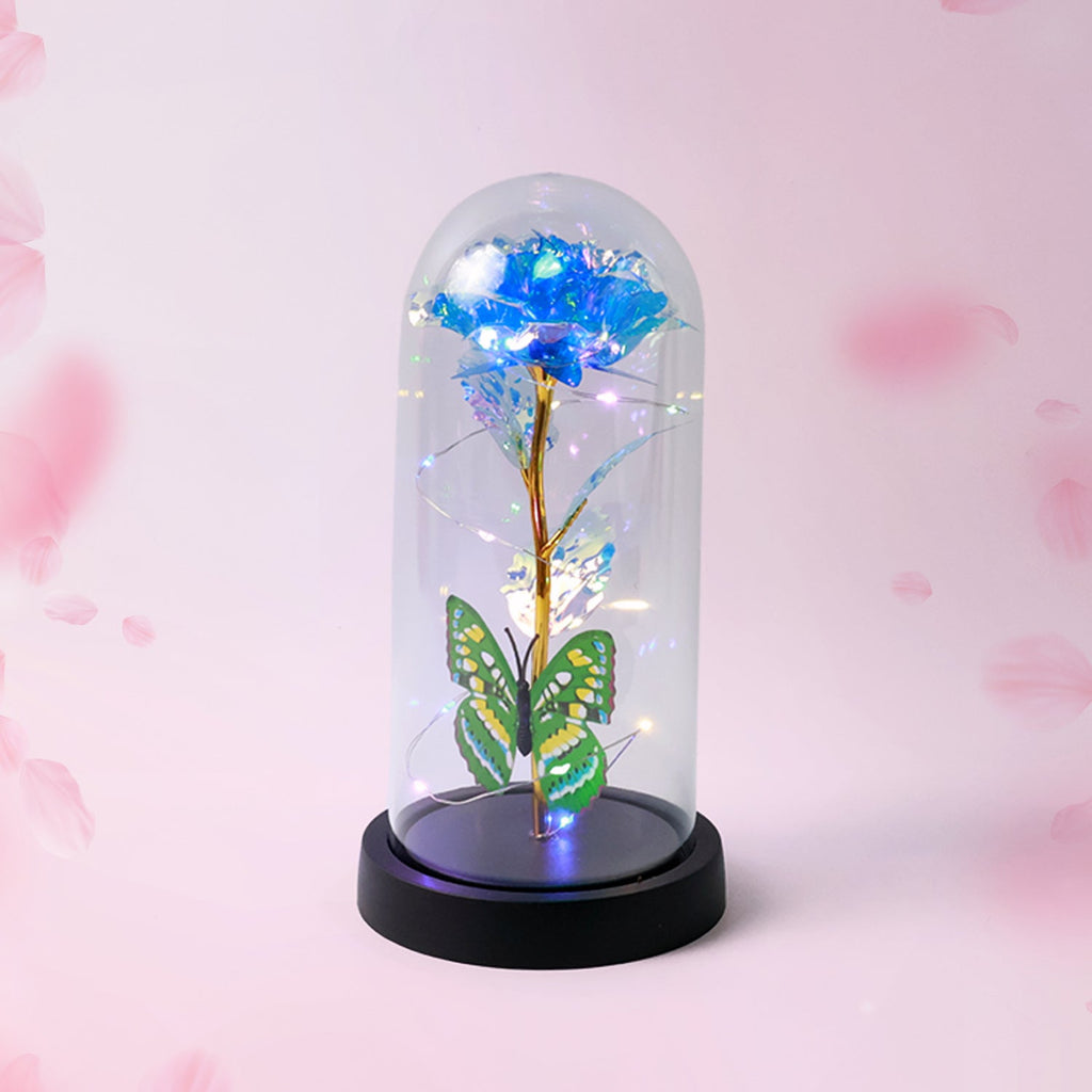 LED-Powered Eternal Rose in plastic Dome (1 Pc / Battery not Included)