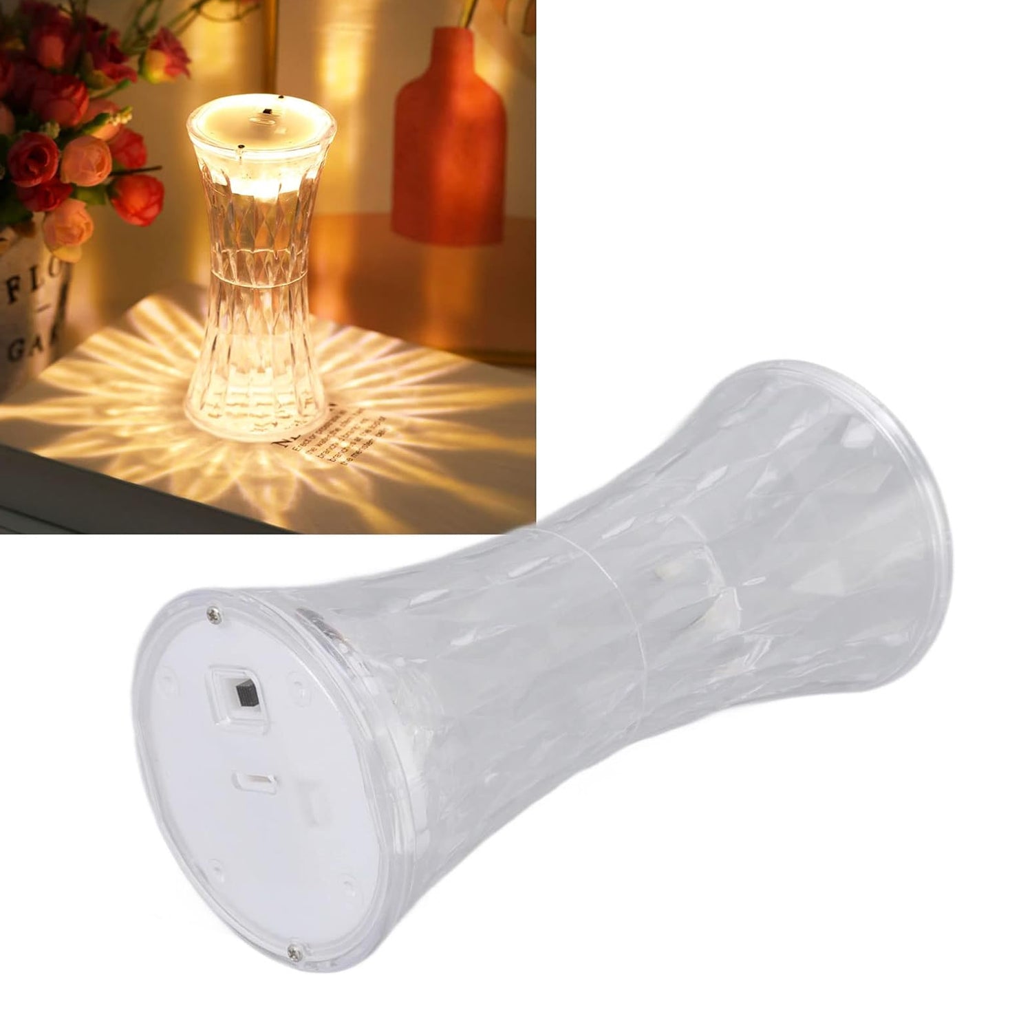 Crystal Table Lamp – Universal Soft Night Light & Study, Bedroom, Office & Children's Room, Diwali (1 Pc)