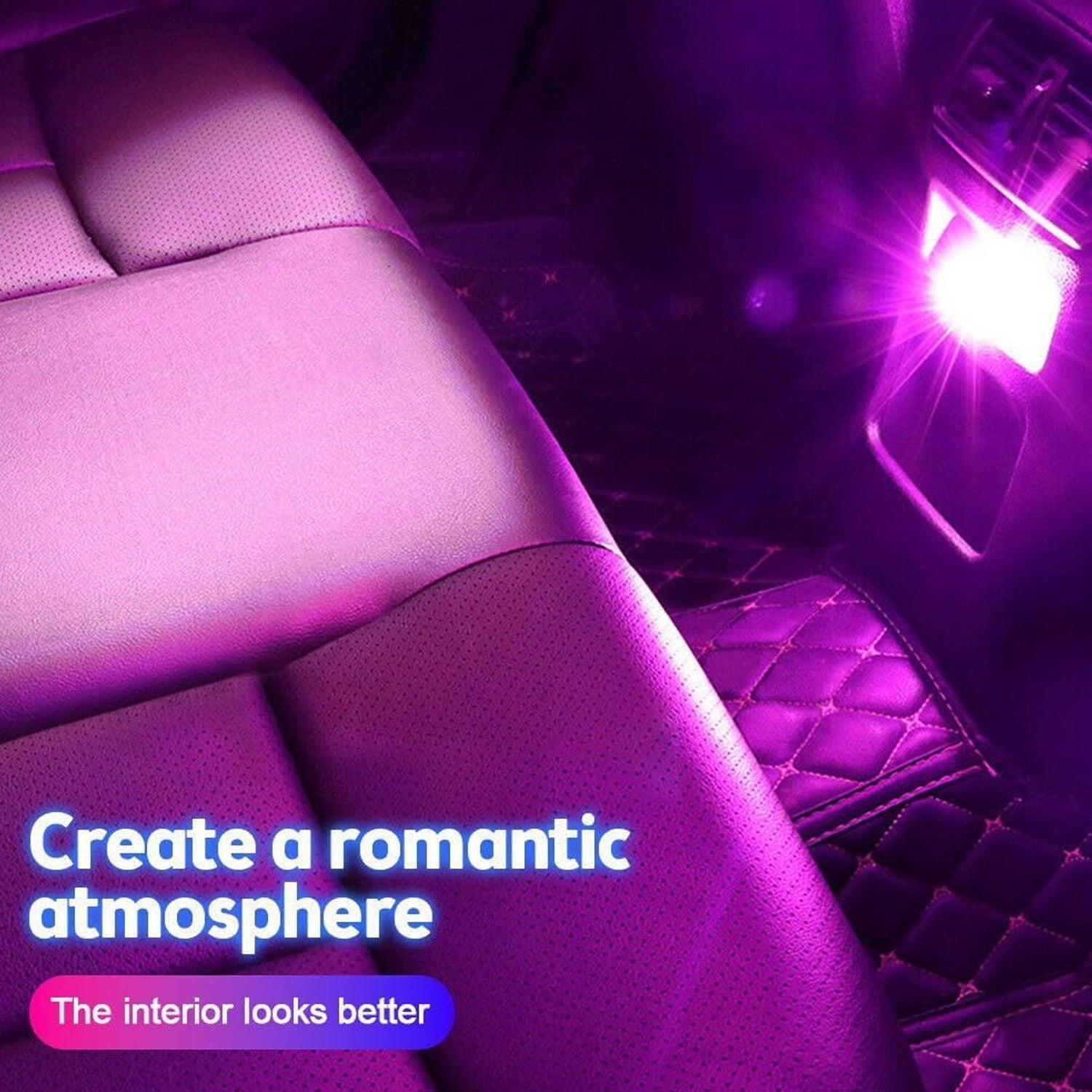 Mix Color Diamond Shape Car Mini USB LED Environmental Lights for Car and Home Decoration Led Light, Mini USB LED Night Lights Car Interior Atmosphere Lamp Car light(white-Color)