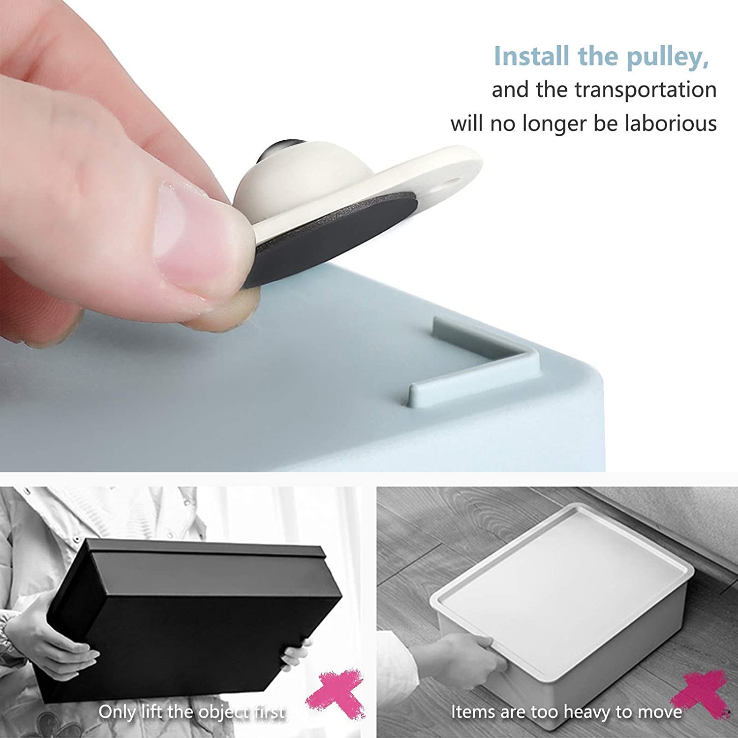 Self Adhesive Mini Swivel Casters Wheels (4Pc)