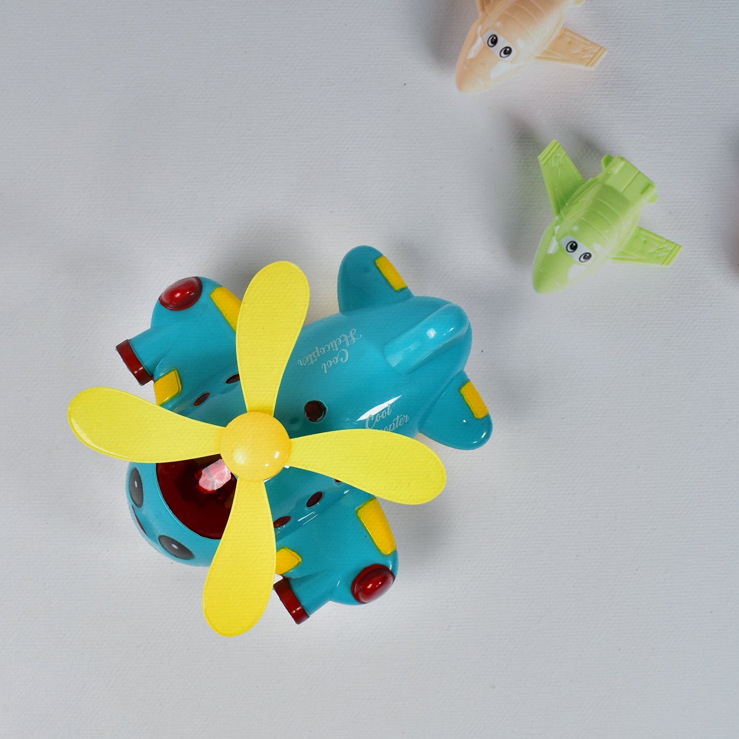 Helicopter Airplane Musical Toy - Electronic Moving Plane with Lights, for 6-18 Months, Encourages Crawling