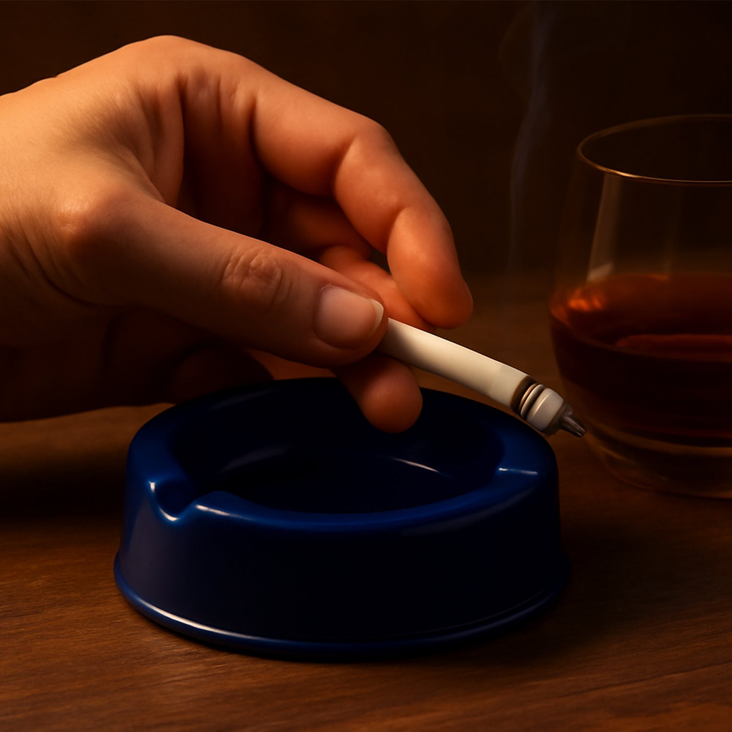 Oblivion Dark Blue Plastic Ashtray (1 pc)