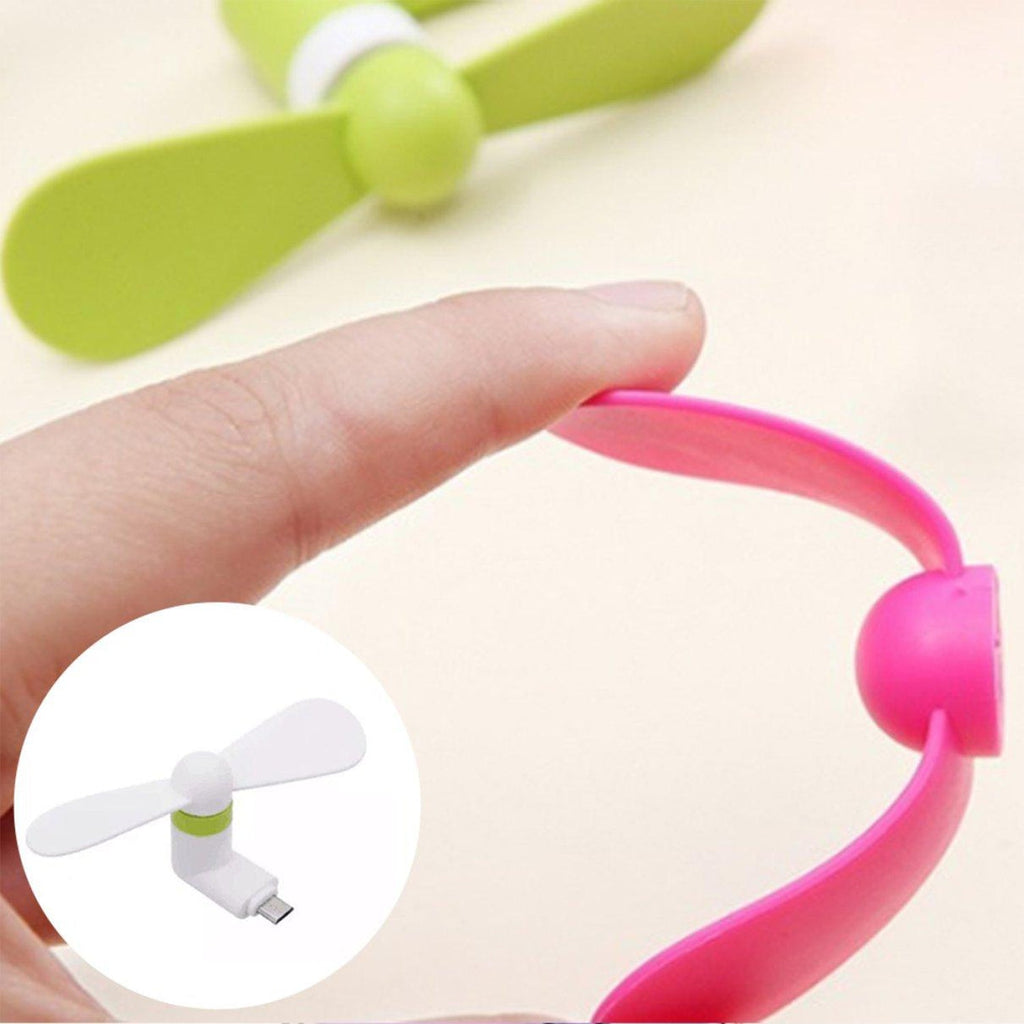 mini USB fan For Having cool air instantly, anywhere and anytime purposes (Micro Port / Mix Color)