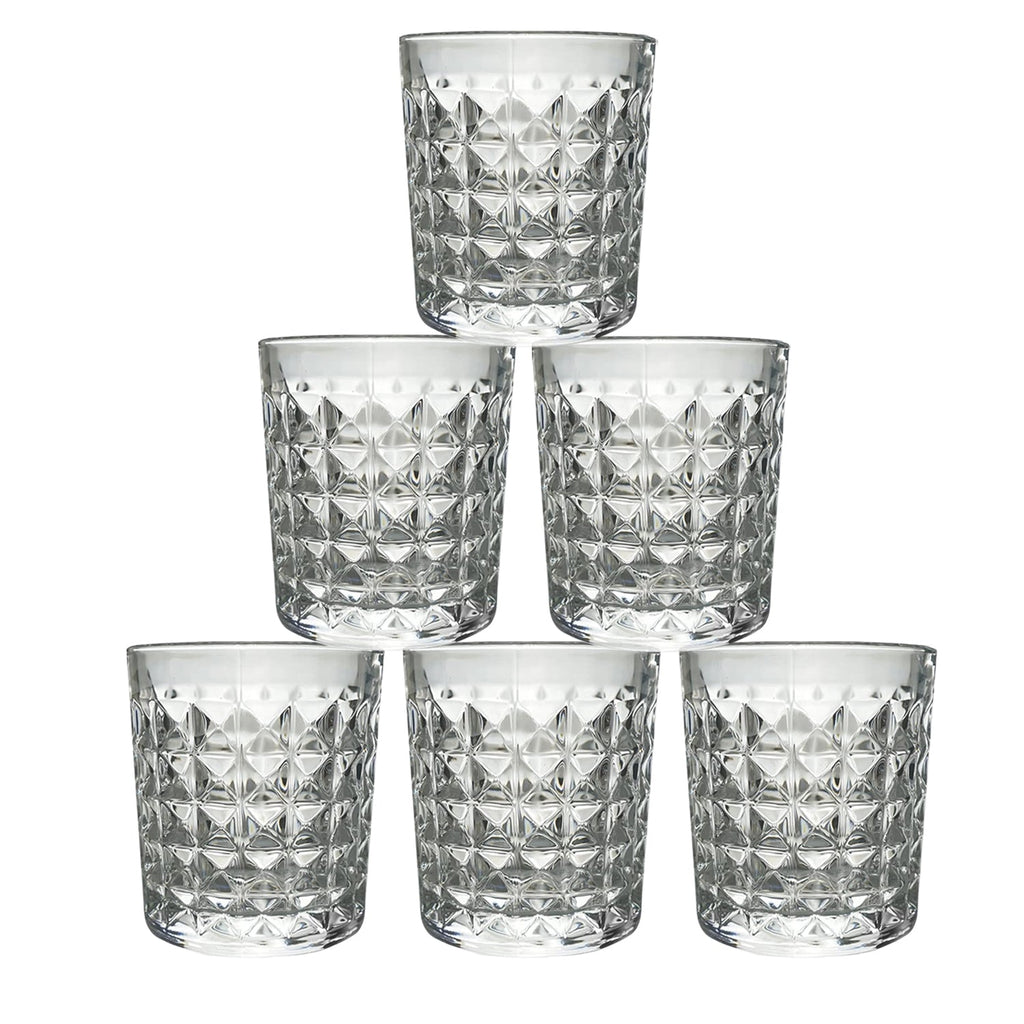 Premium Crystal-Style Glass Tumbler Set (6 Pc / 210 ML)