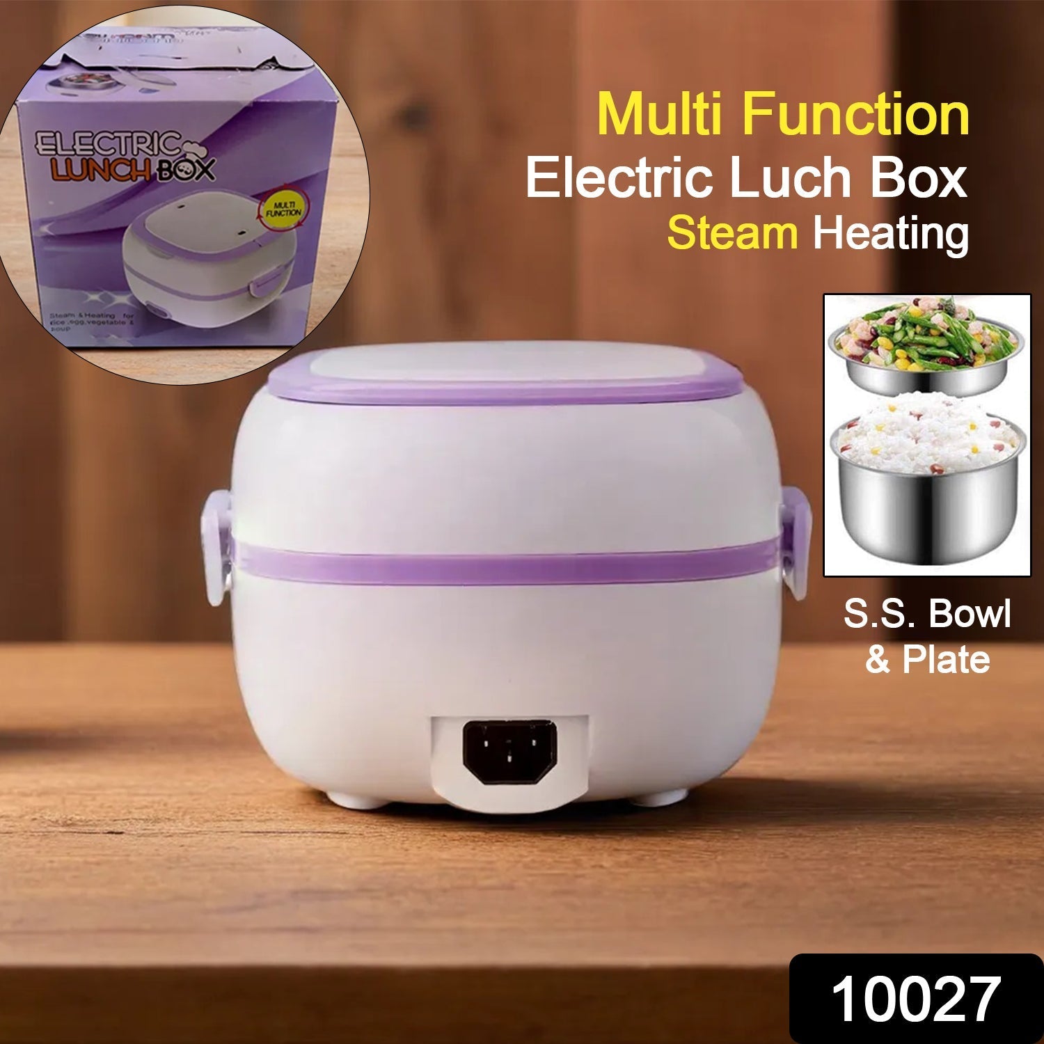 Customize Electric Lunch Box Portable Food Warmer Food Heating Lunch Box Removable Food-Grade Stainless Steel Compartments, 220V 200W, for Car, Truck, office 