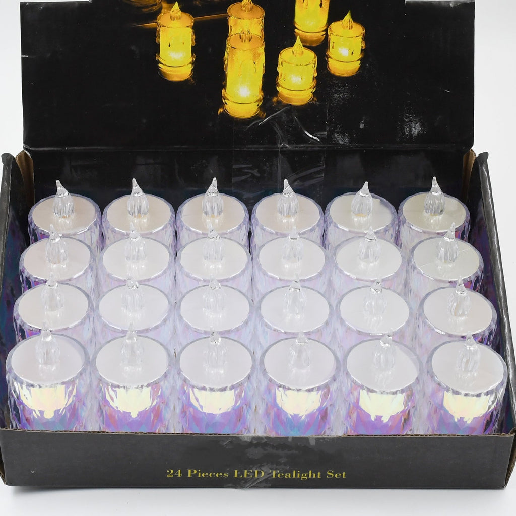 24 Pc Flameless and Smokeless Decorative Melting Candles LED Tea Light, Diwali