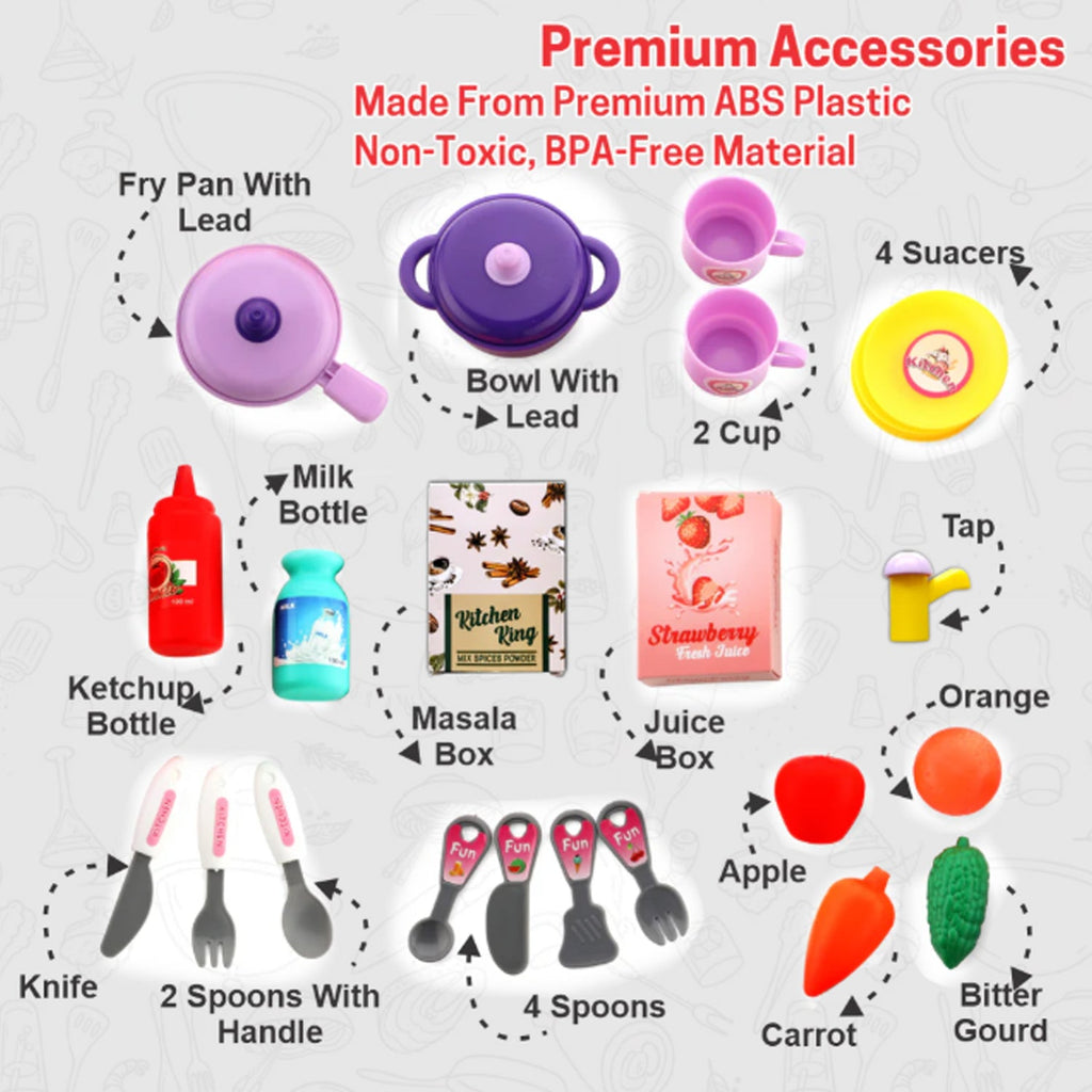 3-in-1 Kitchen Set for Kids with Suitcase – Role Play Cooking Toy for Girls & Boys (3+)