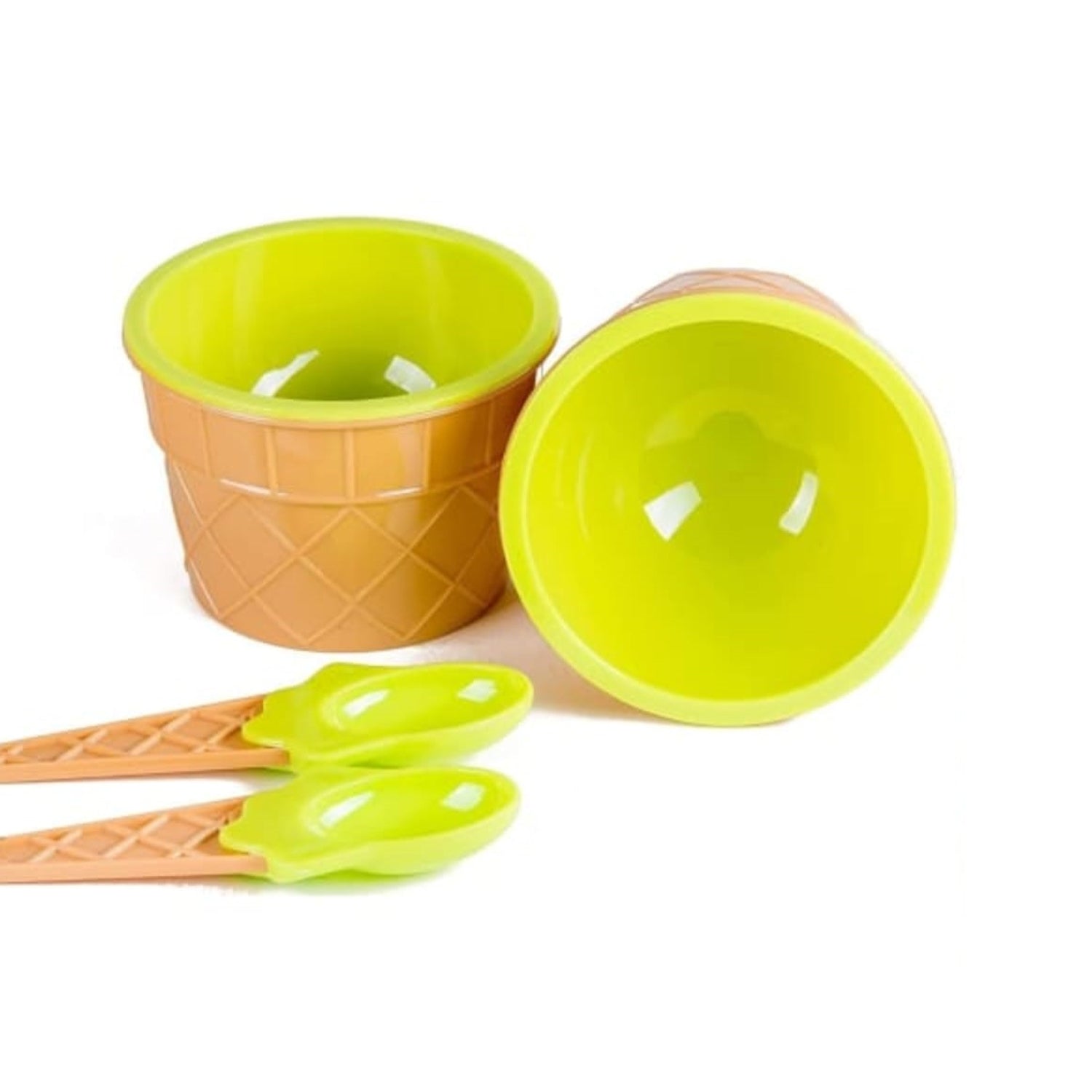 Ice Cream Waffle Bowl Set with Spoon – 2 Units