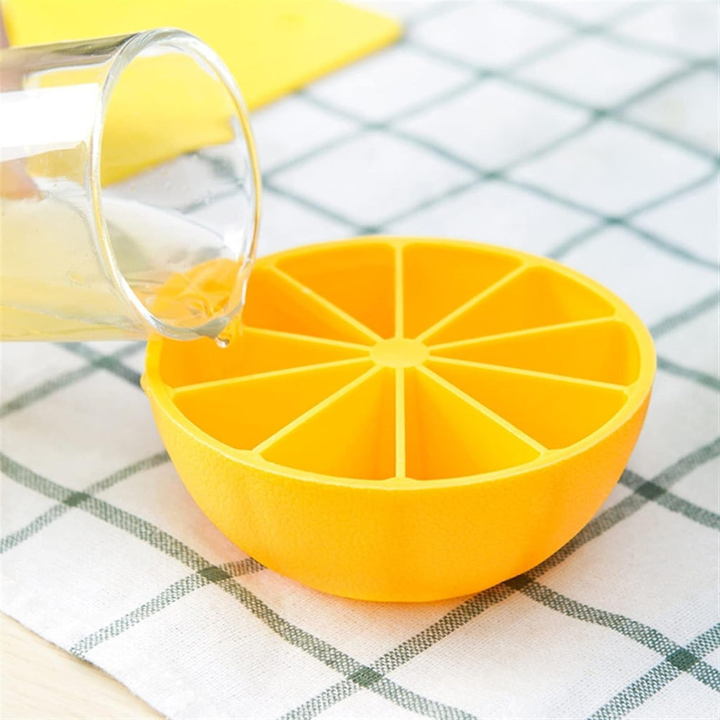 Lemon Shape Flexible Silicone Ice Cube Tray – 8-Slot Round Ice Mold (1 Pc)
