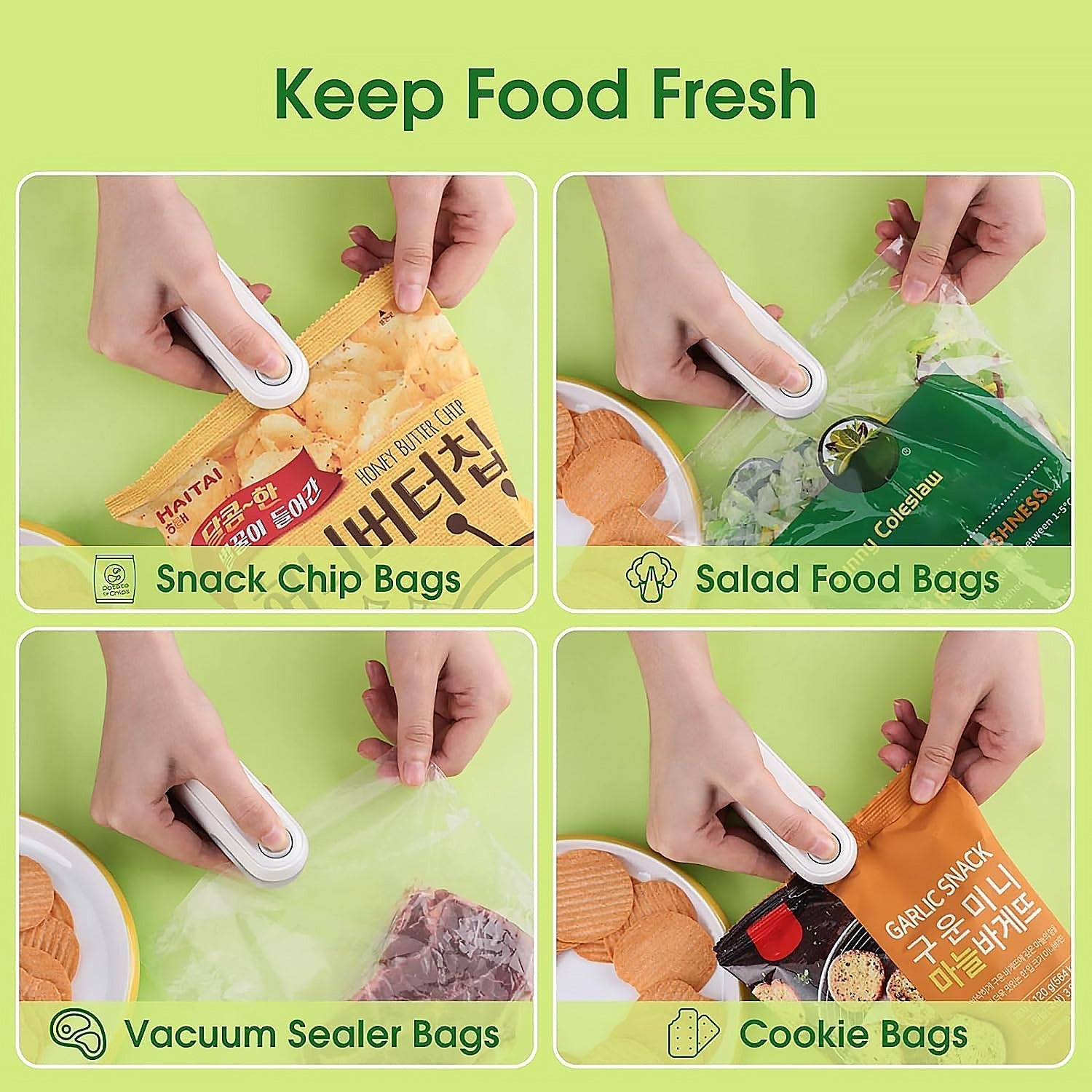 Customize Mini Bag Sealer, 2 in 1 Seal & Cutter Heat Sealers