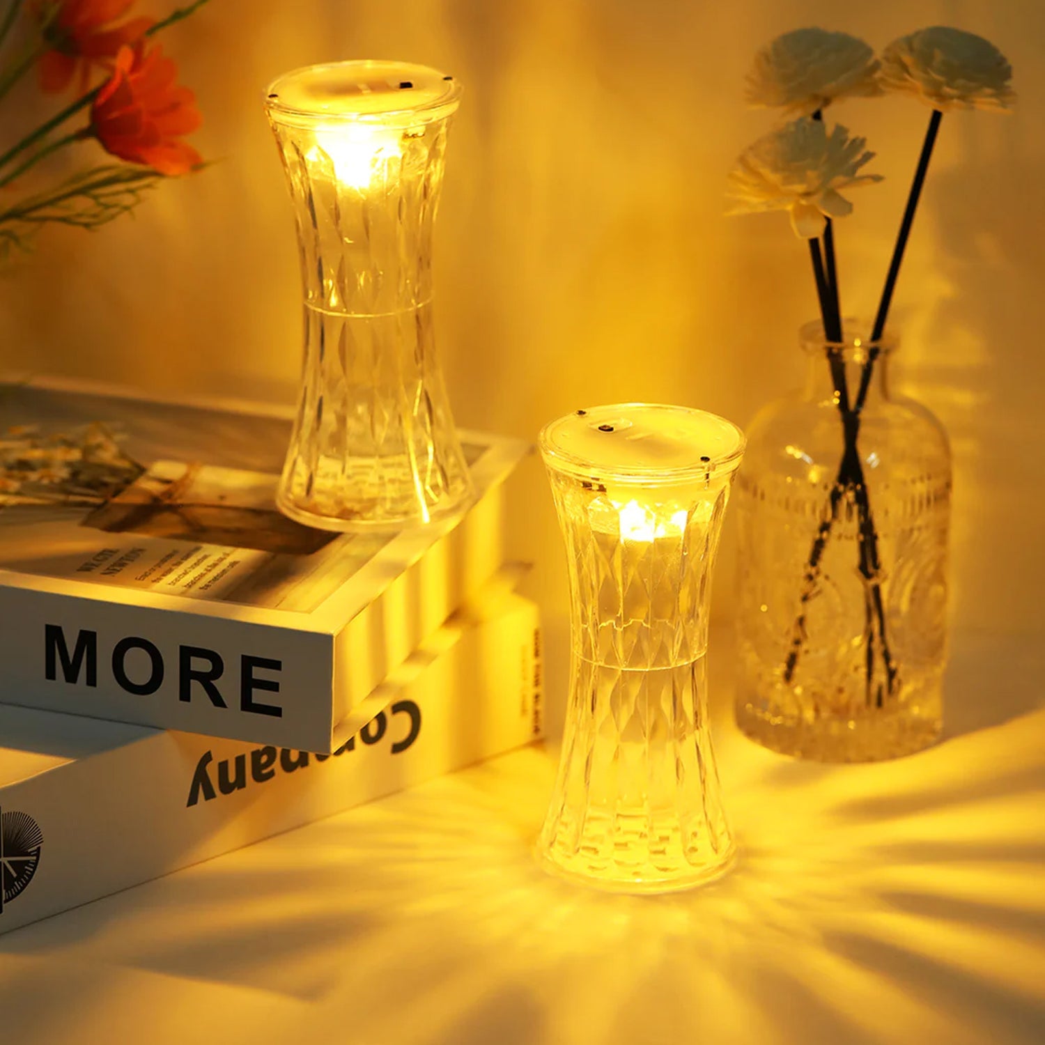 Crystal Table Lamp – Universal Soft Night Light & Study, Bedroom, Office & Children's Room, Diwali (1 Pc)