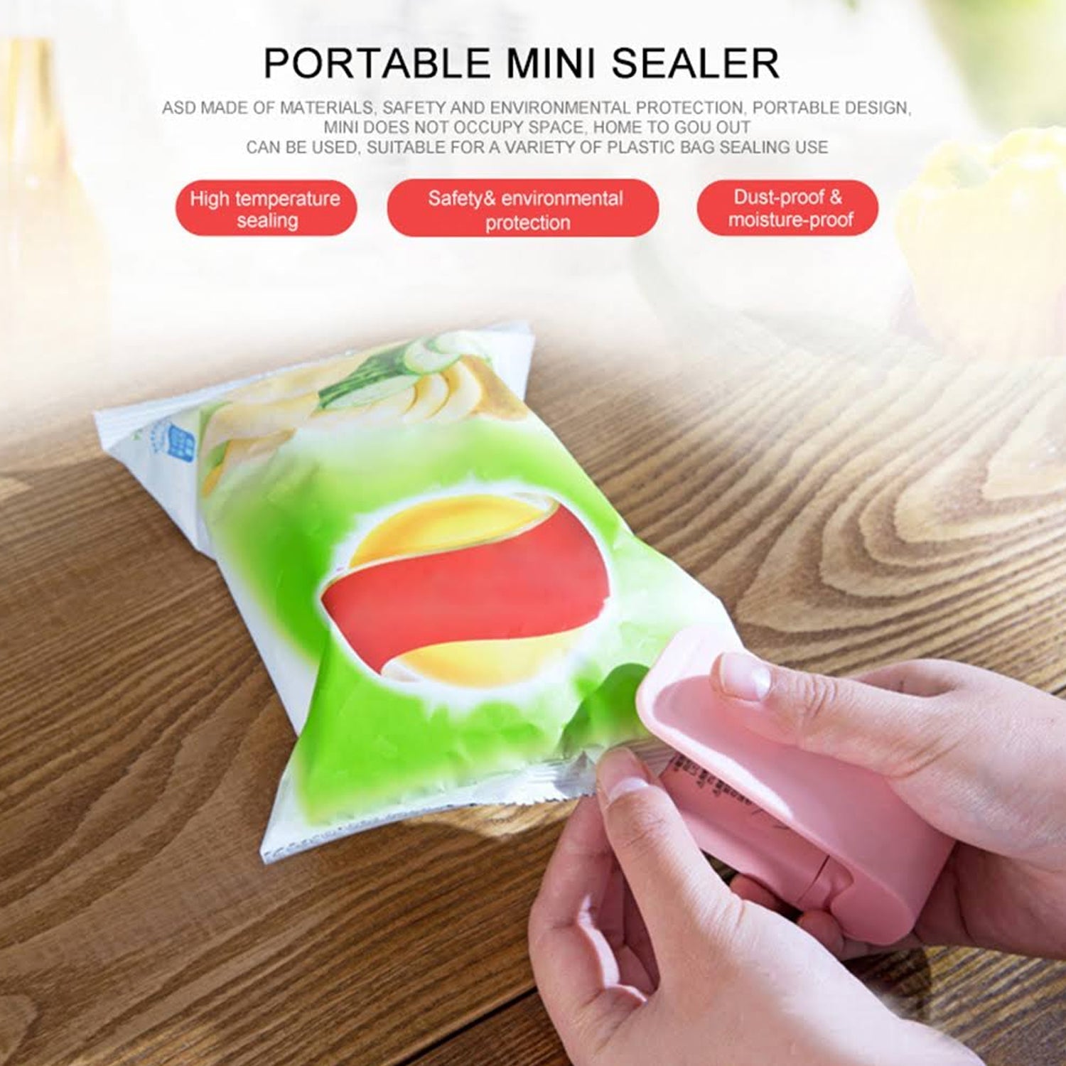 Mini Plastic Bag Sealer – Portable Heat Sealing Machine, Battery Operated (1 Pc / Mix Design)