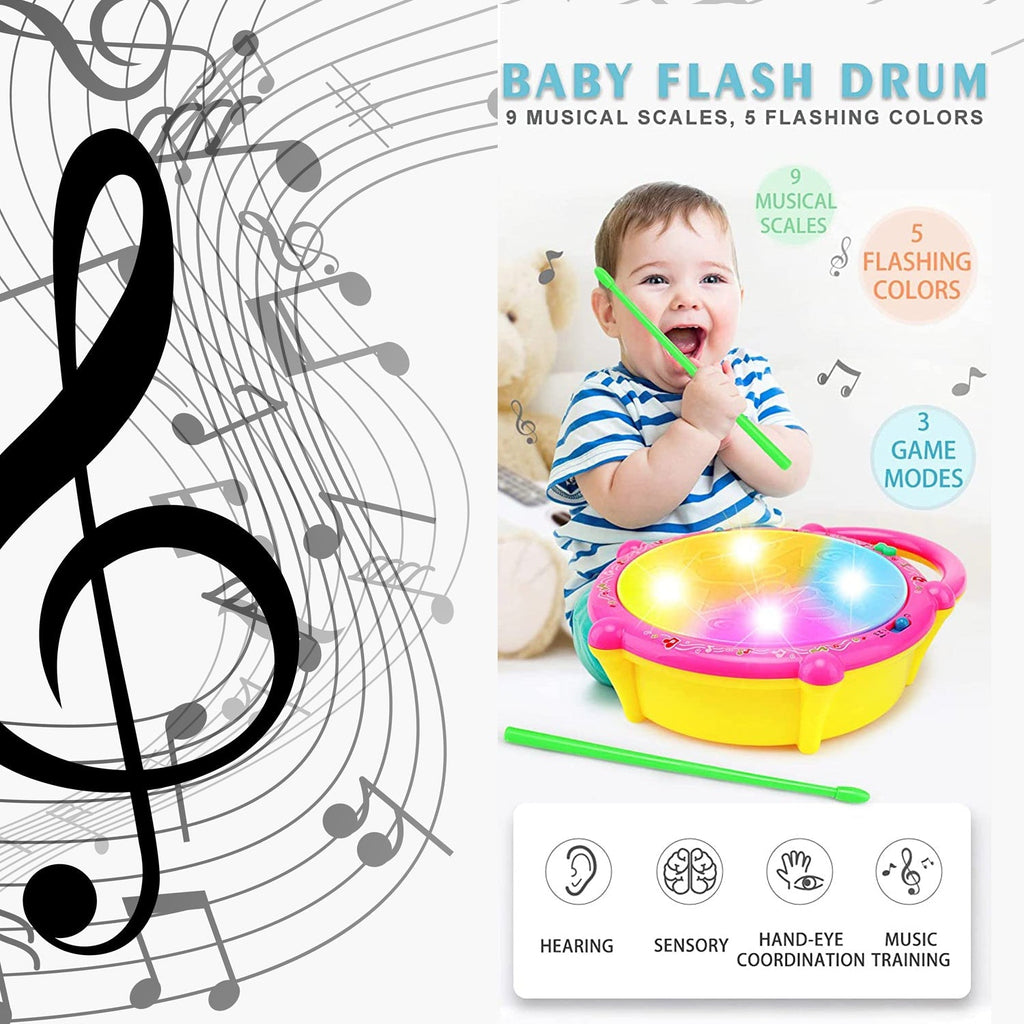 Flash Drum Toy – Colorful Musical Drum with Light Effects, Best Gift for Kids