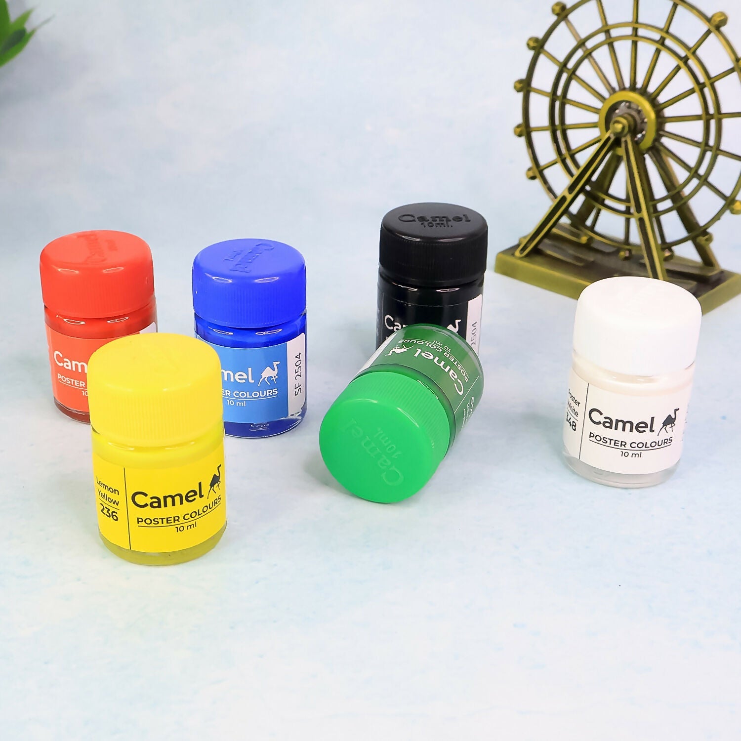 Camel Poster Colours 6 Assorted Shades with Free Palette (10 ml Each)
