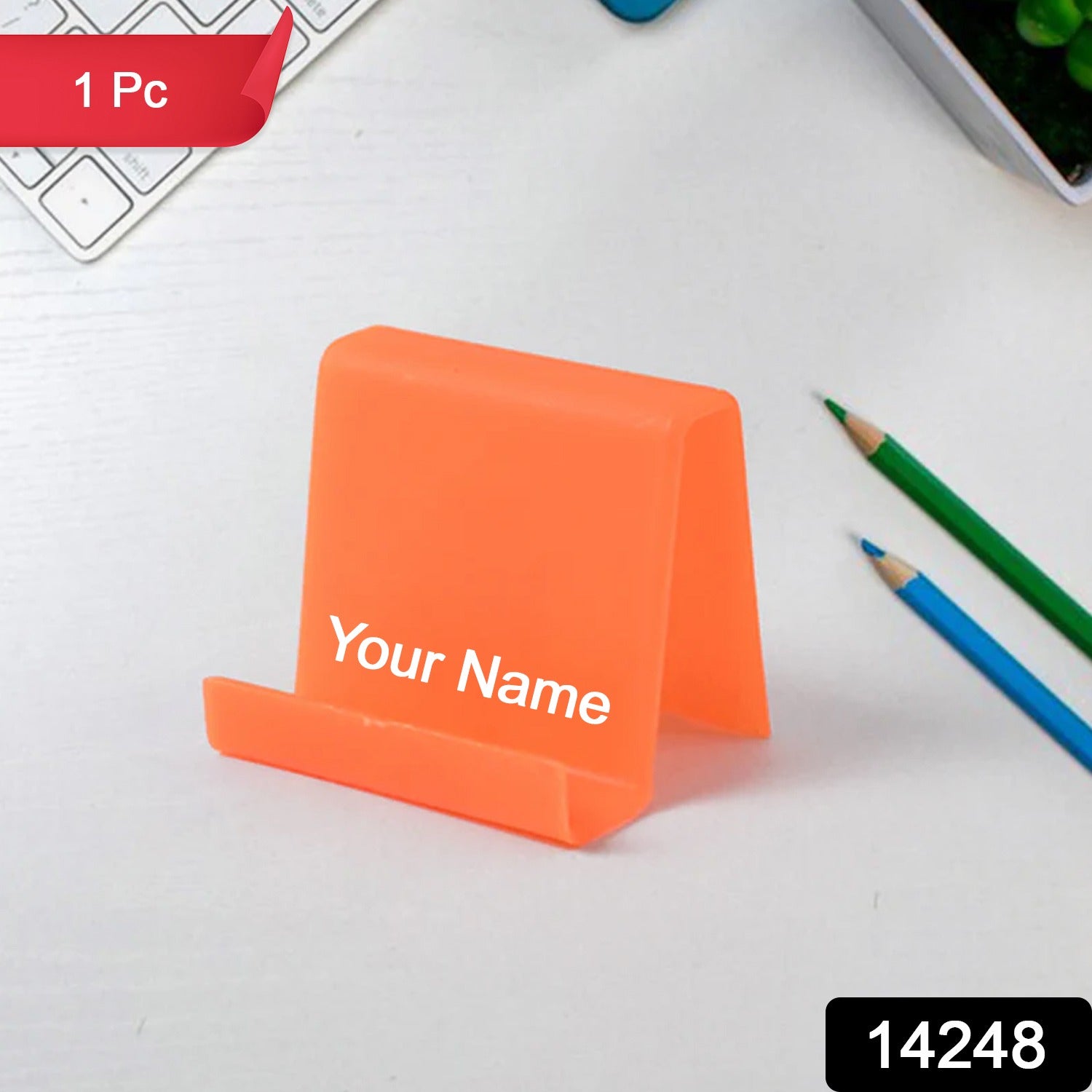 Customized / Personalized Durable Plastic Mobile Phone Stand with Angled Support (1 Pc / Mix Color)