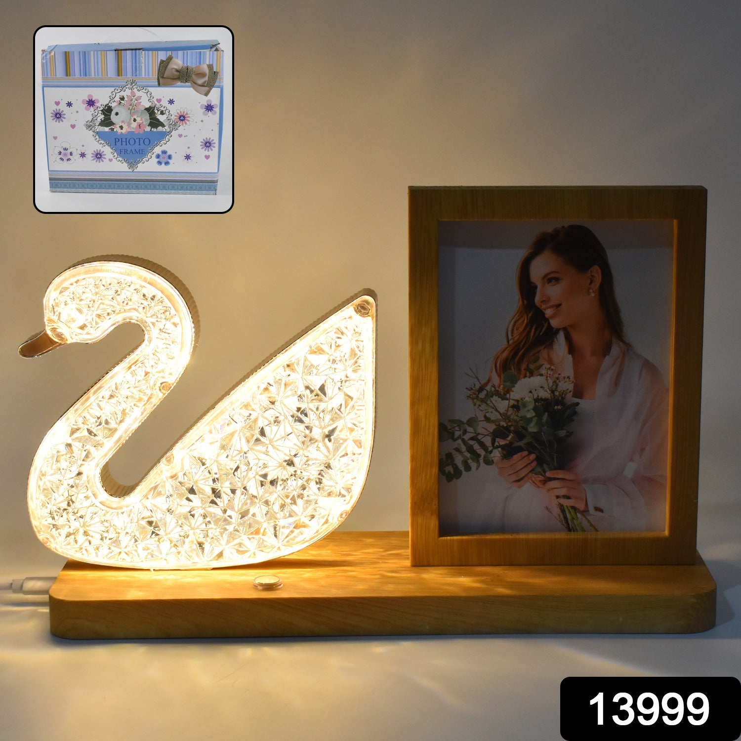 Duck Shape Cystal Led Lamp & Photo Frame Night Lamp | Wedding Gift | love couple