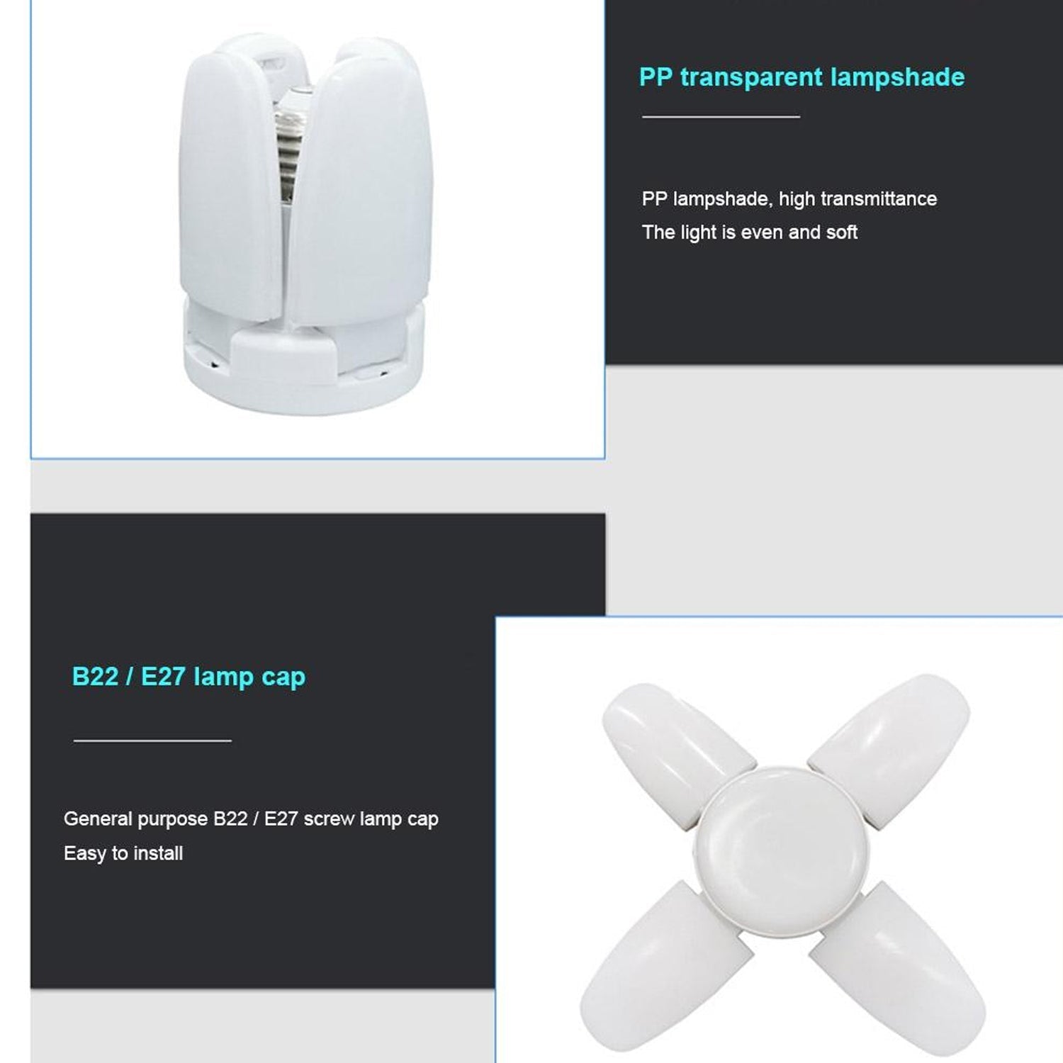 Foldable LED Fan Blade Bulb 28V (1 Pc)