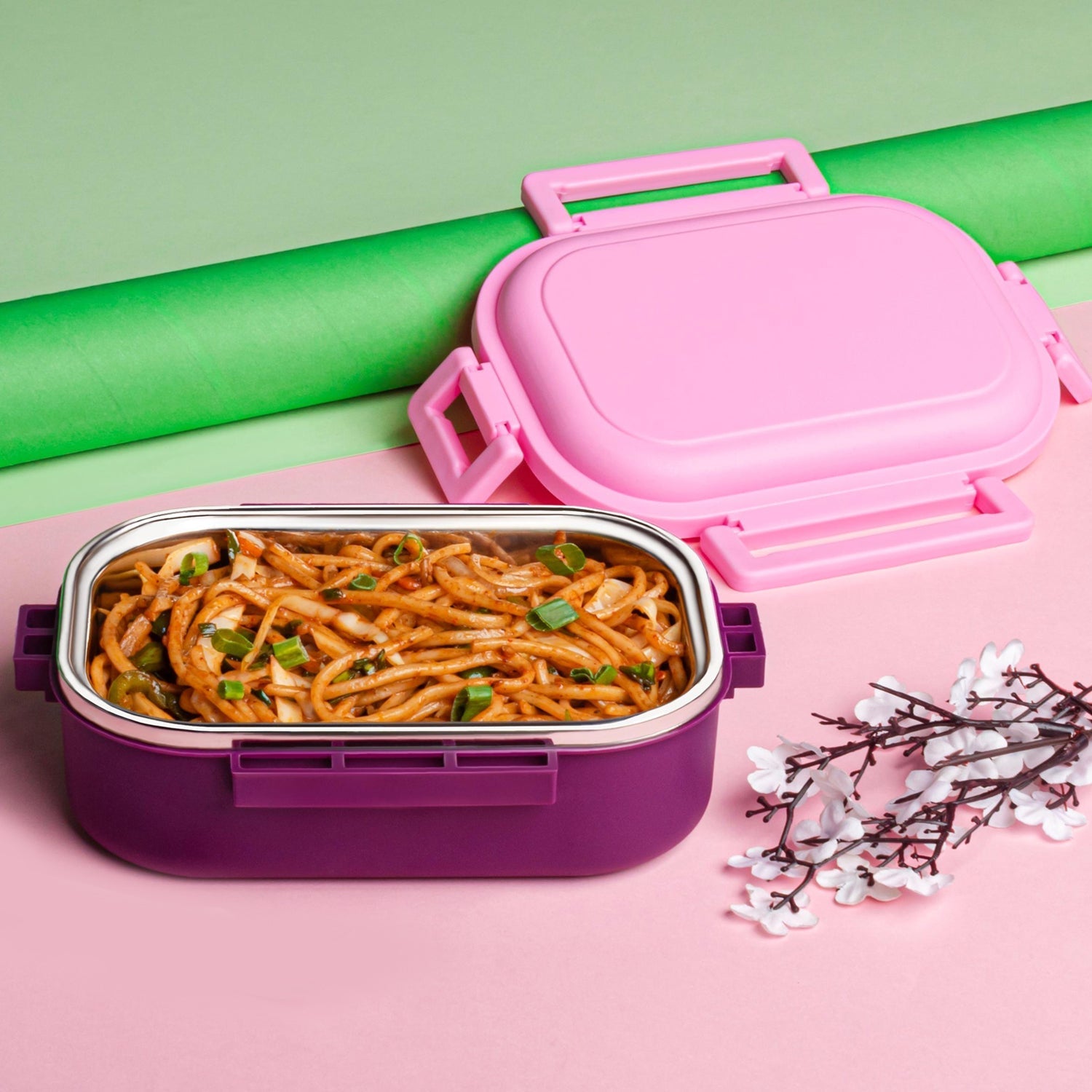 Customize Insulated Testy Stainless Steel Leakproof Lunch Box With Spoon (1 Set)