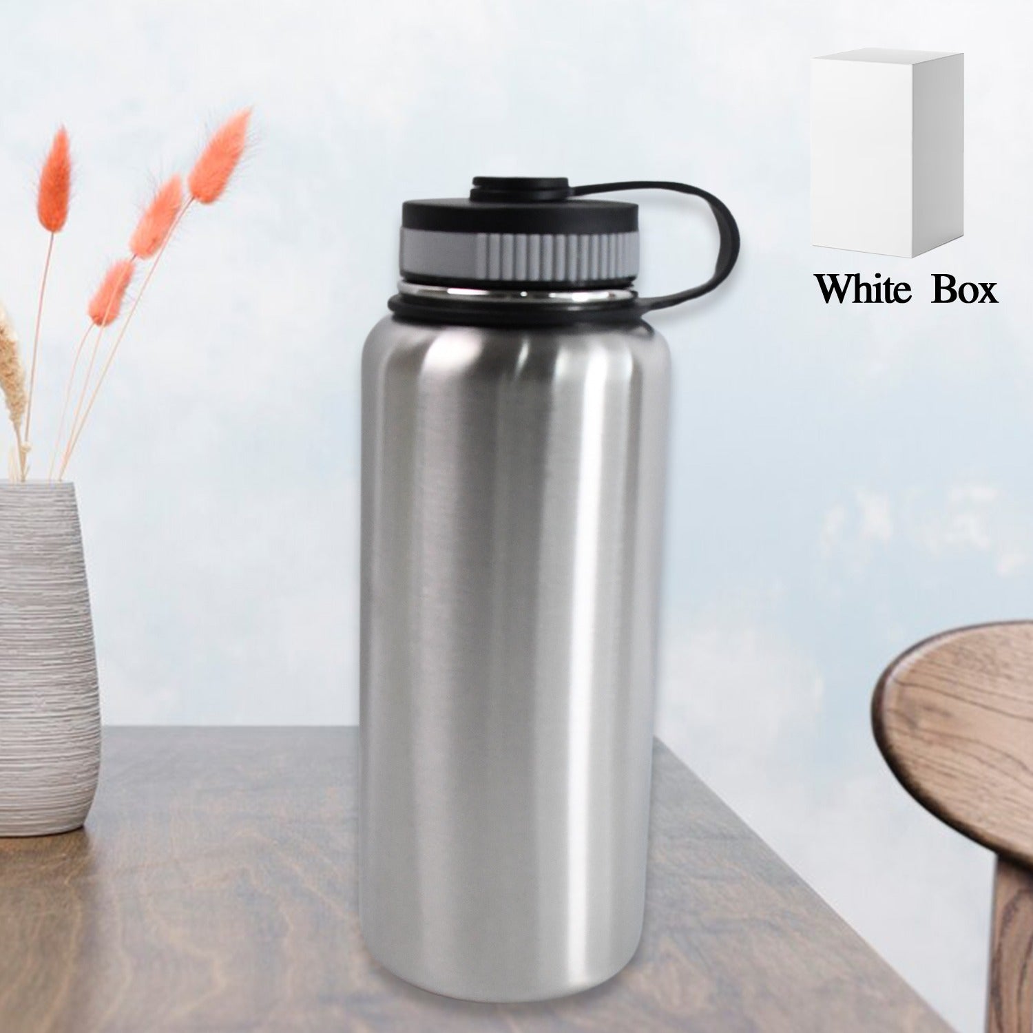 Customize Stainless Steel Double Wall Vacuum-Insulated Drink Water Bottle (1000 ML / Mix Color)