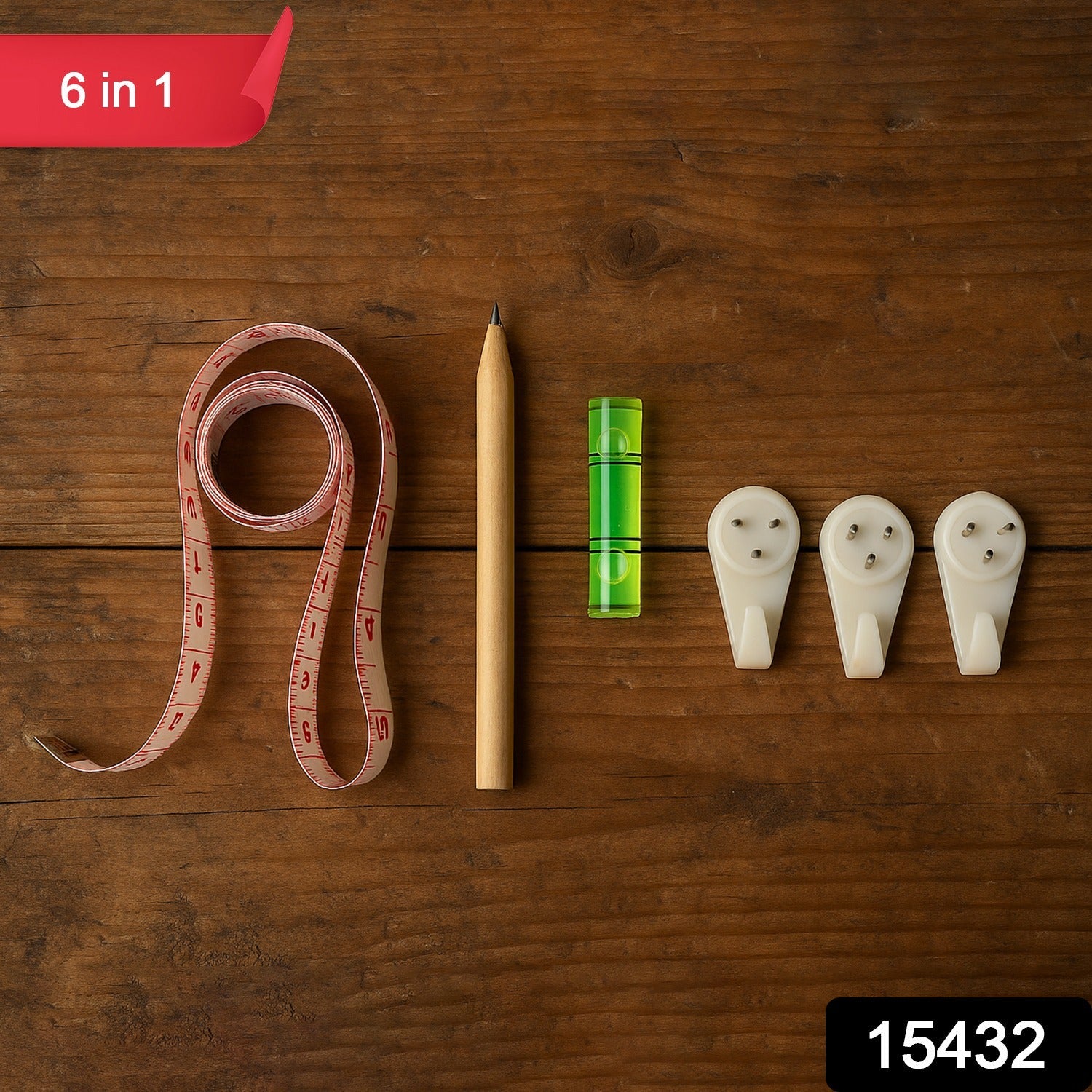 6-in-1 Wall Hanging & Measurement Tool Kit