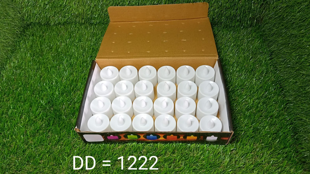 Festival Decorative - LED Tealight Candles, Diwali (White, 24 Pcs)