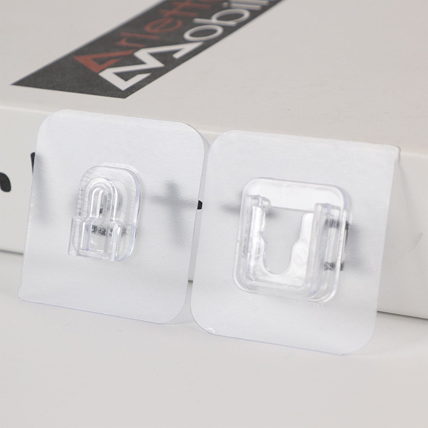 Adhesive Plastic Wall Hooks - Heavy Duty (1 Pair)
