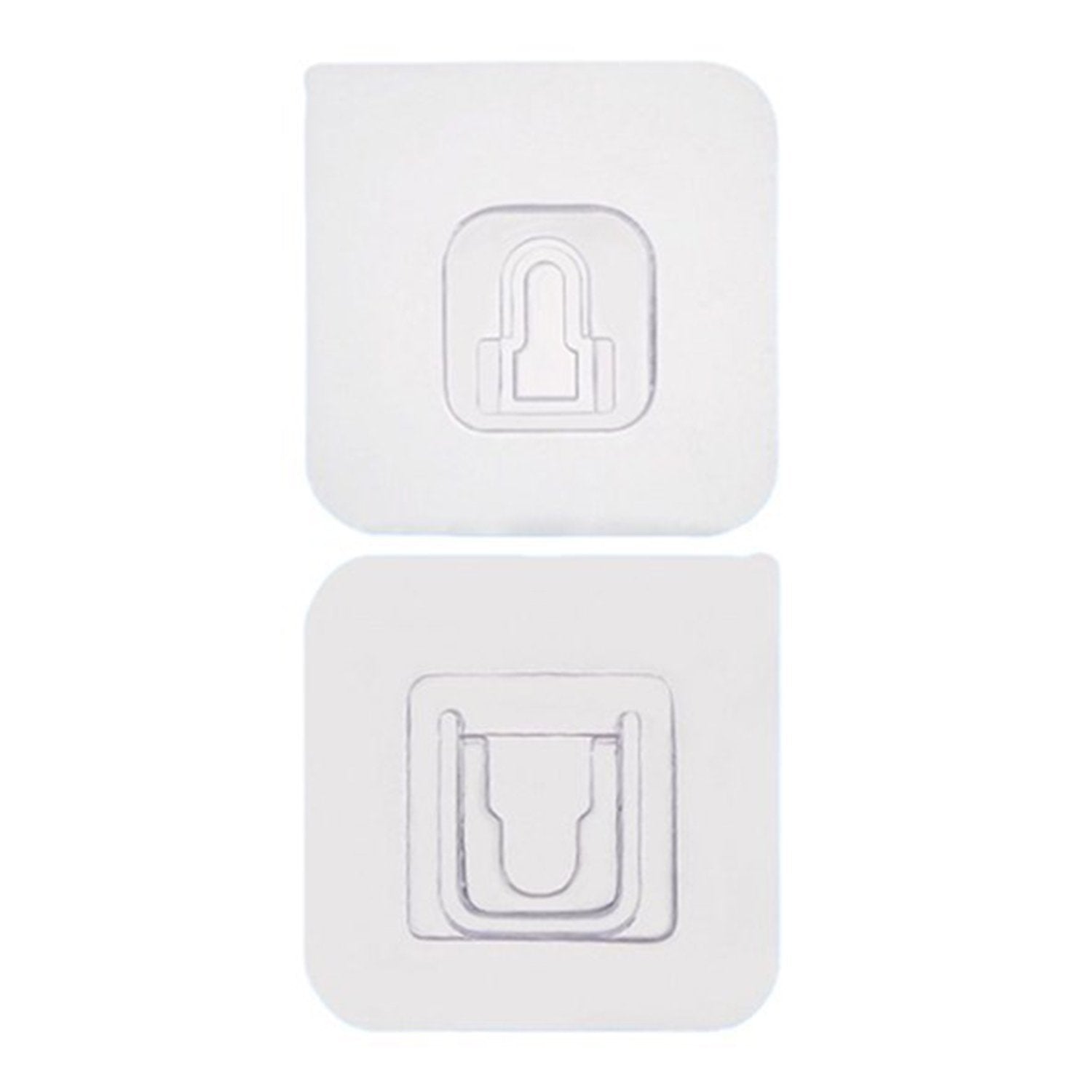 Adhesive Plastic Wall Hooks - Heavy Duty (1 Pair)
