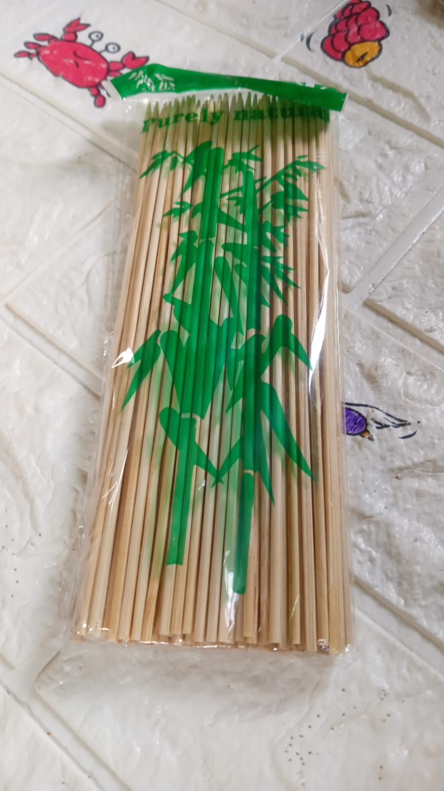 Camping Wooden Color Bamboo BBQ Skewers – 20cm Barbecue Shish Kabob Sticks for Fruit, Meat, Party & More (Pack of Skewers)
