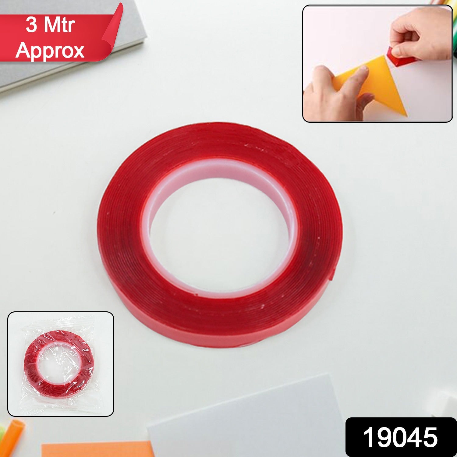 Heavy Duty Transparent Acrylic Foam Mounting Tape (3 Mtr Approx / 1 Pc)