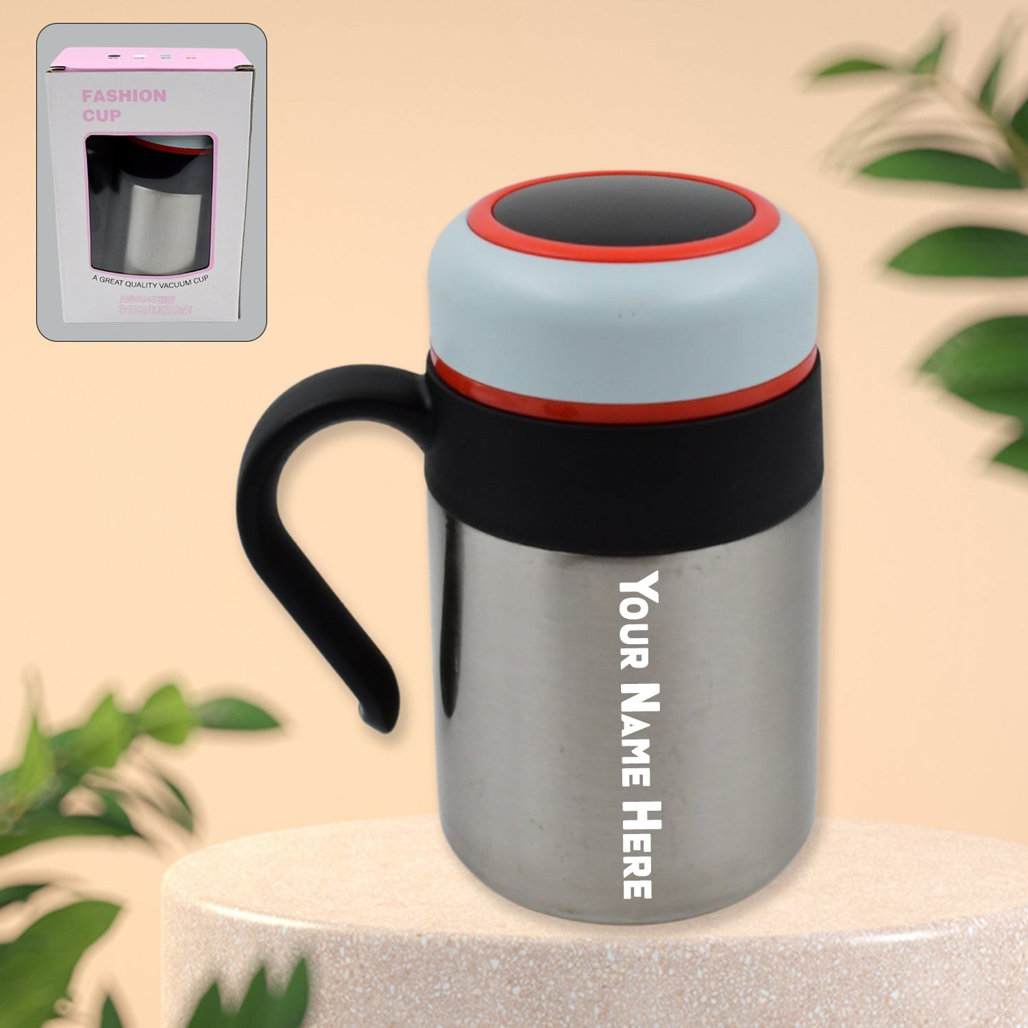 Customize Stainless Steel Mug / Bottle Vacuum Insulated Cup With Handle & Small Cup, Tumbler (420 ML)