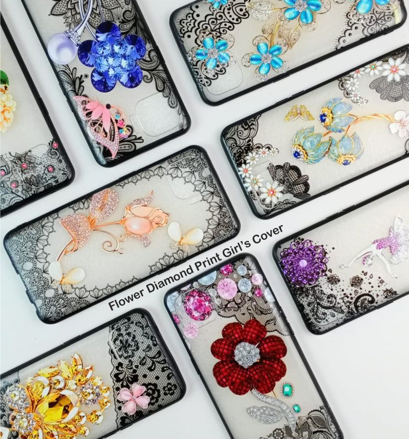 Flower Diamond Print Case Case For Vivo Y53s