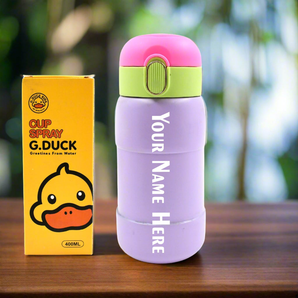 Custom Duck Stainless Steel Water Bottle for Kids & Adults (1 Pc, BPA Free, Mix Design)