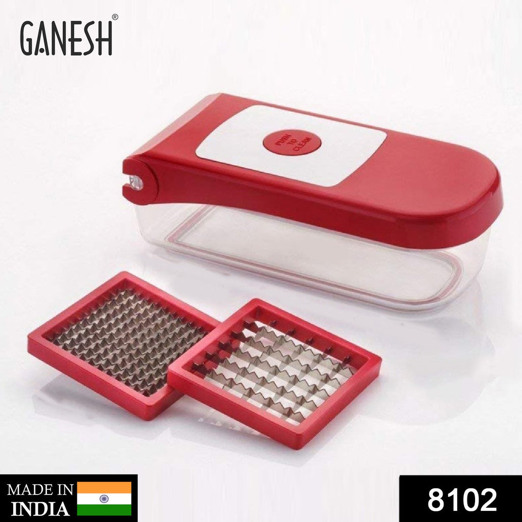 Ganesh Plastic Chopper Vegetable and Fruit Cutter, Red