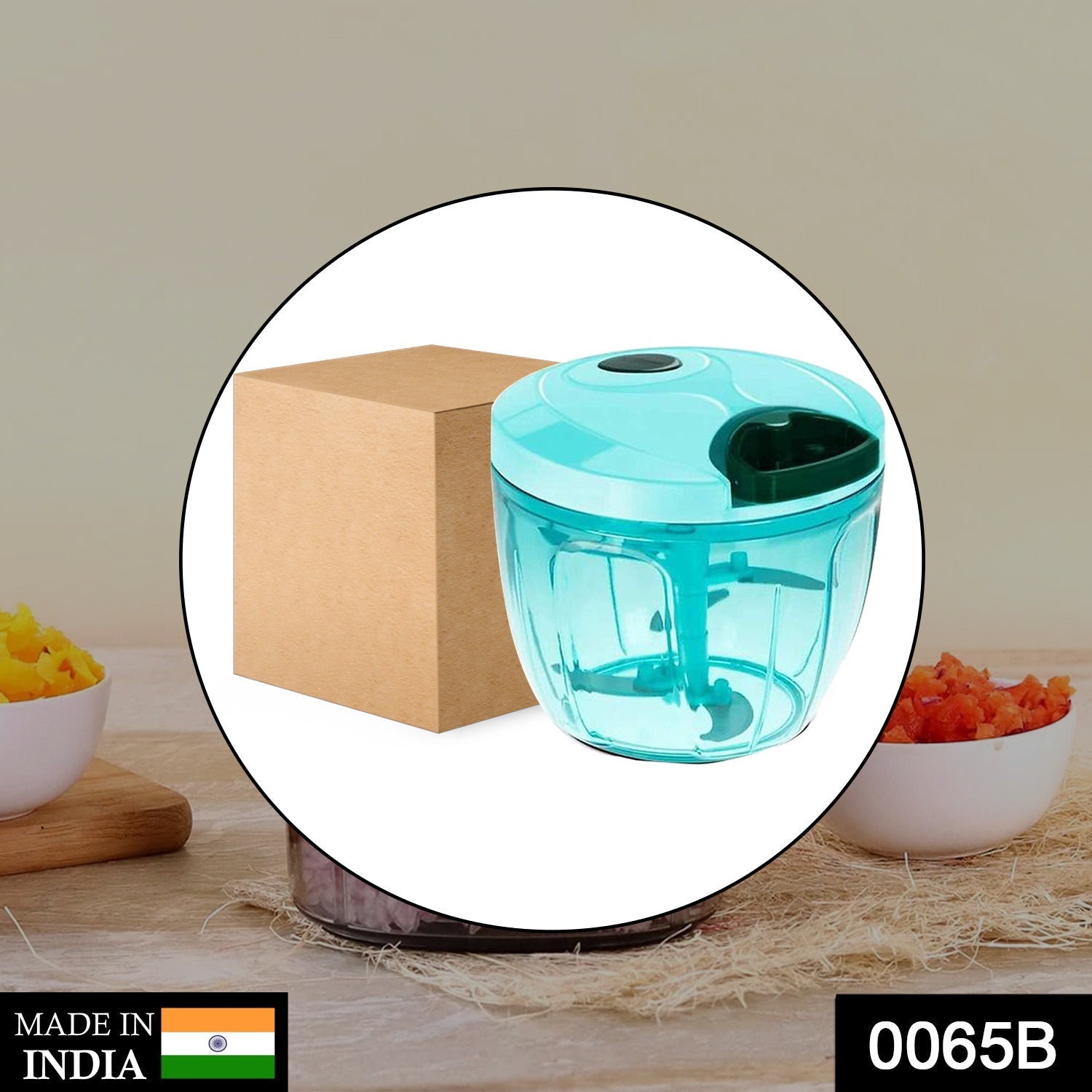 Manual Stainless Steel Compact Extra Sharp Hand Held Vegetable Chopper / Slicer with 5 Blades (750 ml)