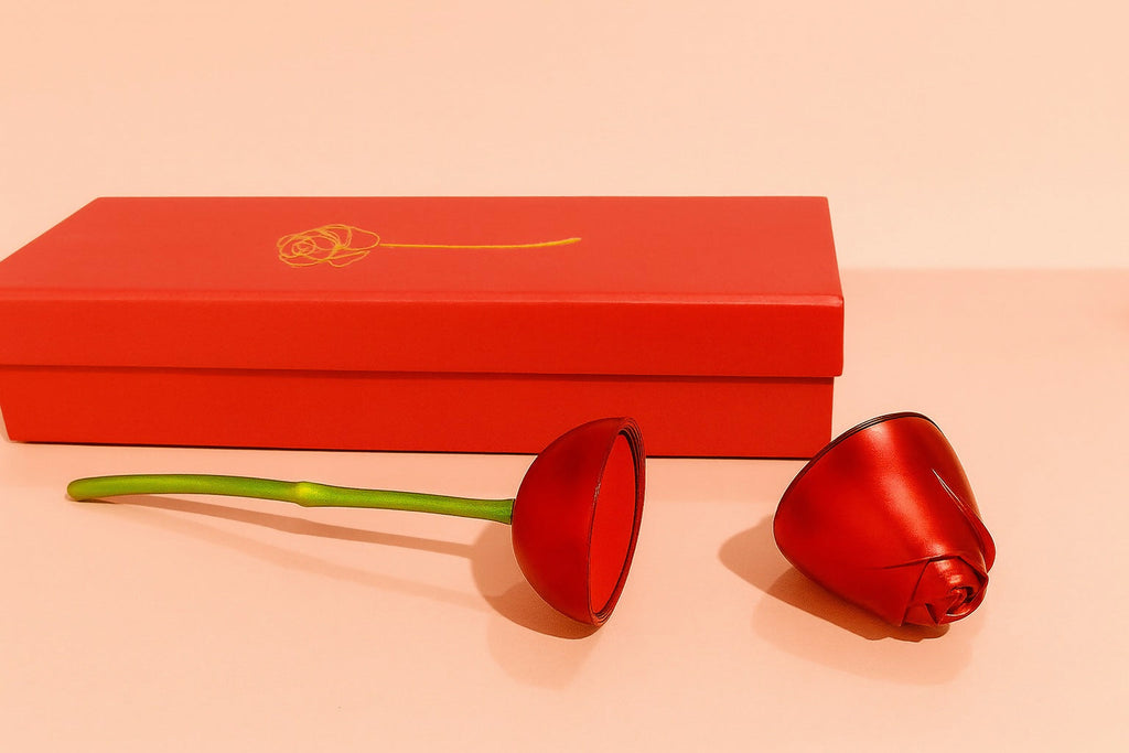 Luxury Red Metal Rose with Golden Stem – Artificial Forever Rose in Premium Gift Box & Carry Bag | Romantic Valentine’s Day Gift for Girlfriend, Wife, Anniversary, Birthday & Special Occasions