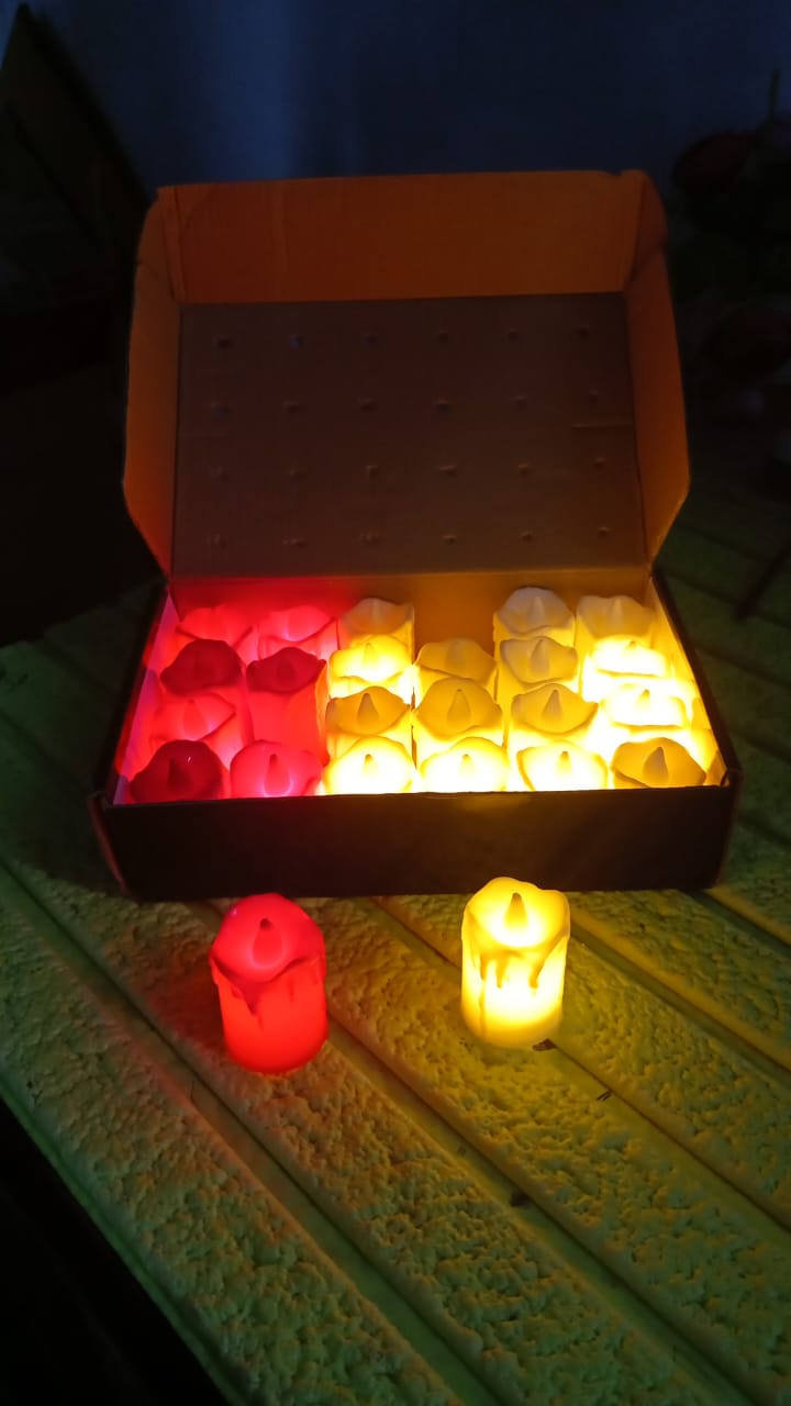 Flameless Melted Design Candles for Decoration, Diwali (1 pc)