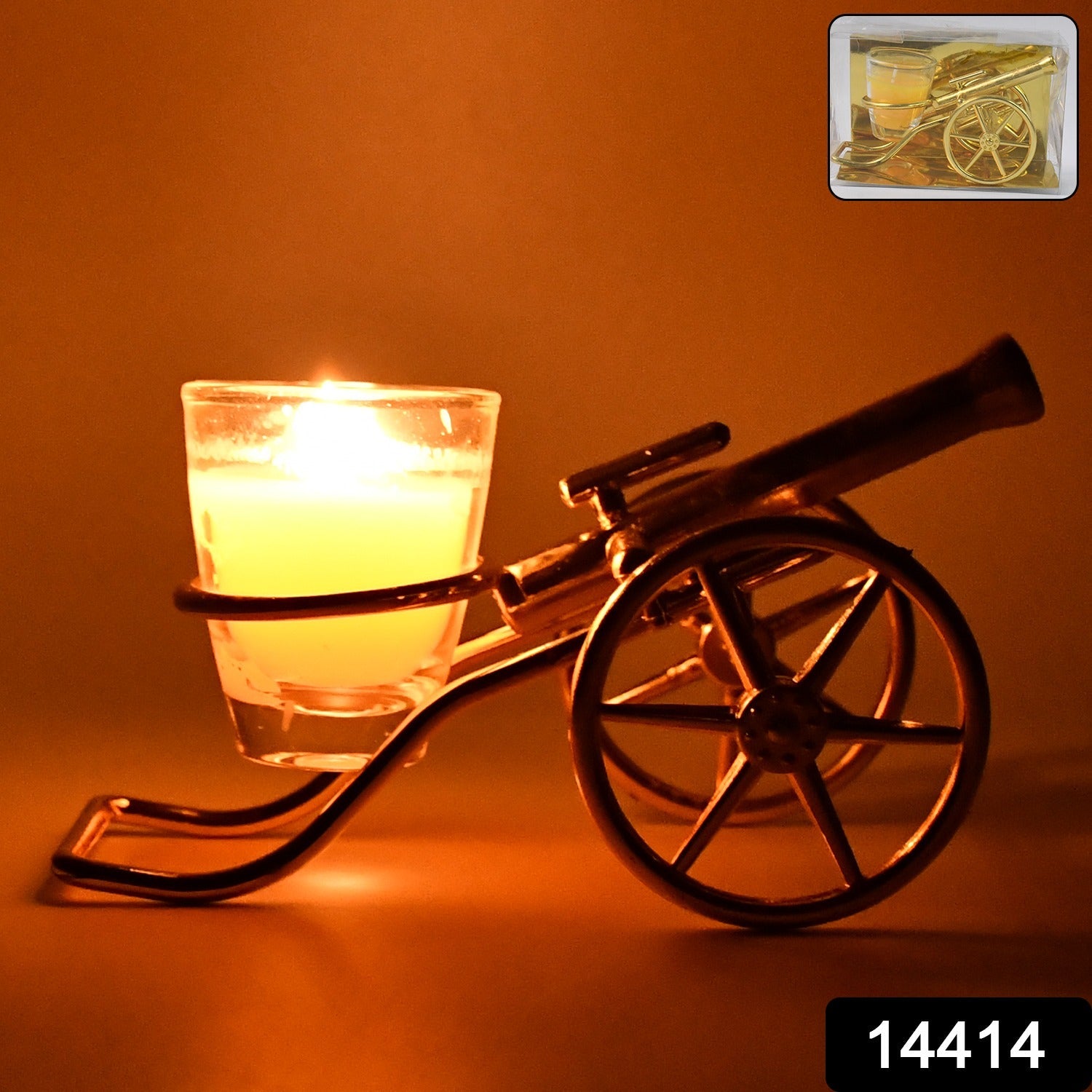 Top Cannon Tealight Holder / Candle Holder, Diwali (1 Pc)