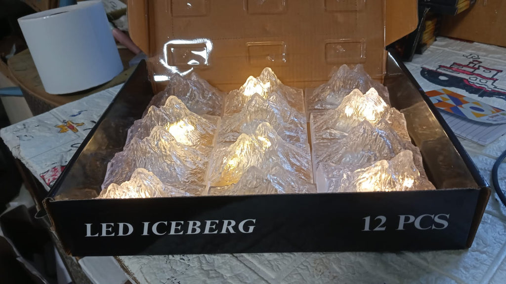 Unique Plastic Night Light: Flameless LED, Diwali (Iceberg Design, Gift)