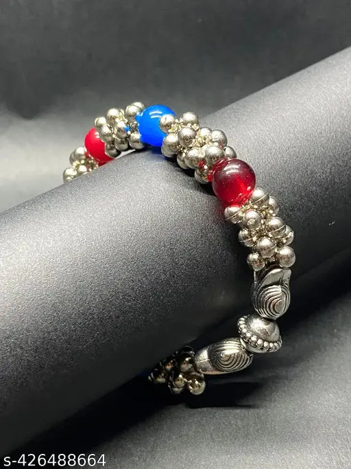 Multicolored Oxidised Work Beads Bracelets