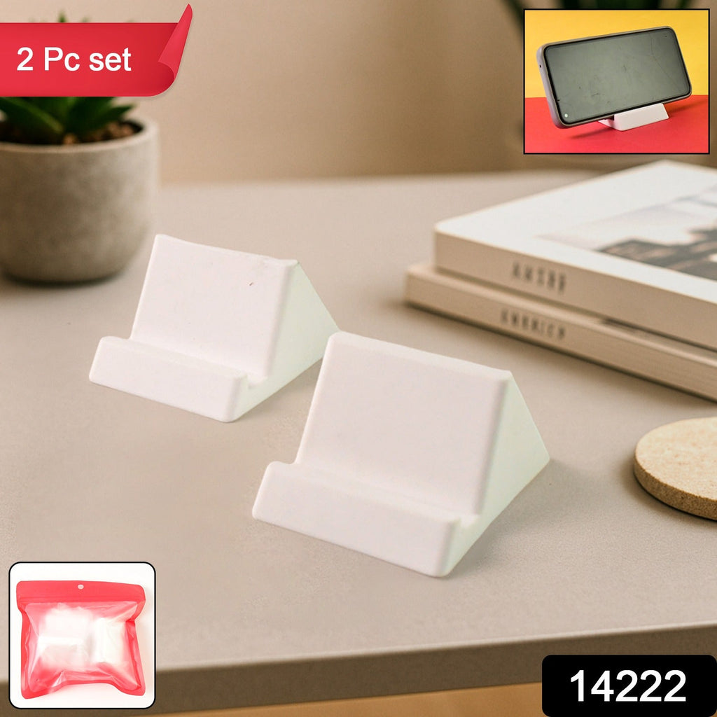 Compact Plastic Mobile Phone Holder Stand (2 Pc & Mix Color)