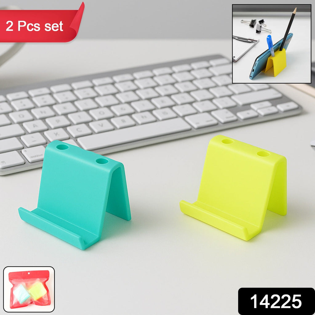 Multifunctional Plastic Mobile Phone Stand & Pen Holder (2 Pc & mix color)