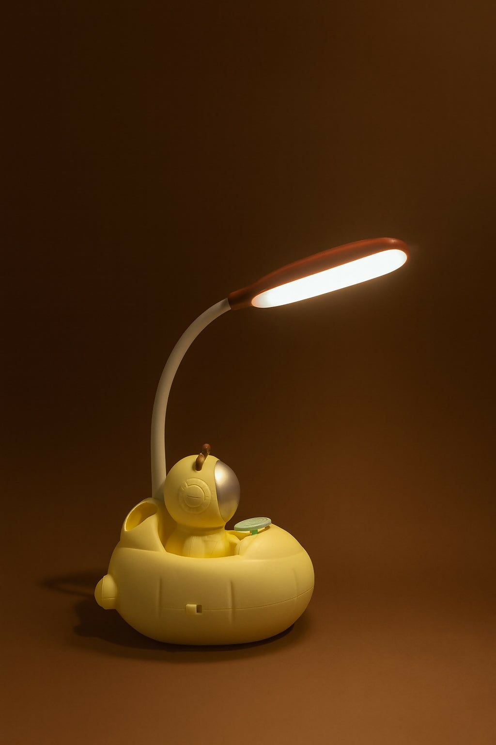 Adorable Astronaut Night Lamp with LED Desk Light – USB Rechargeable, 360° Flexible Hose, Eye-Caring Reading Light for Kids Bedroom, Study Table & Home Décor