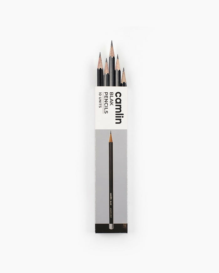 Camlin Black Pencils – Pack of 10 Smooth Writing Graphite Pencils