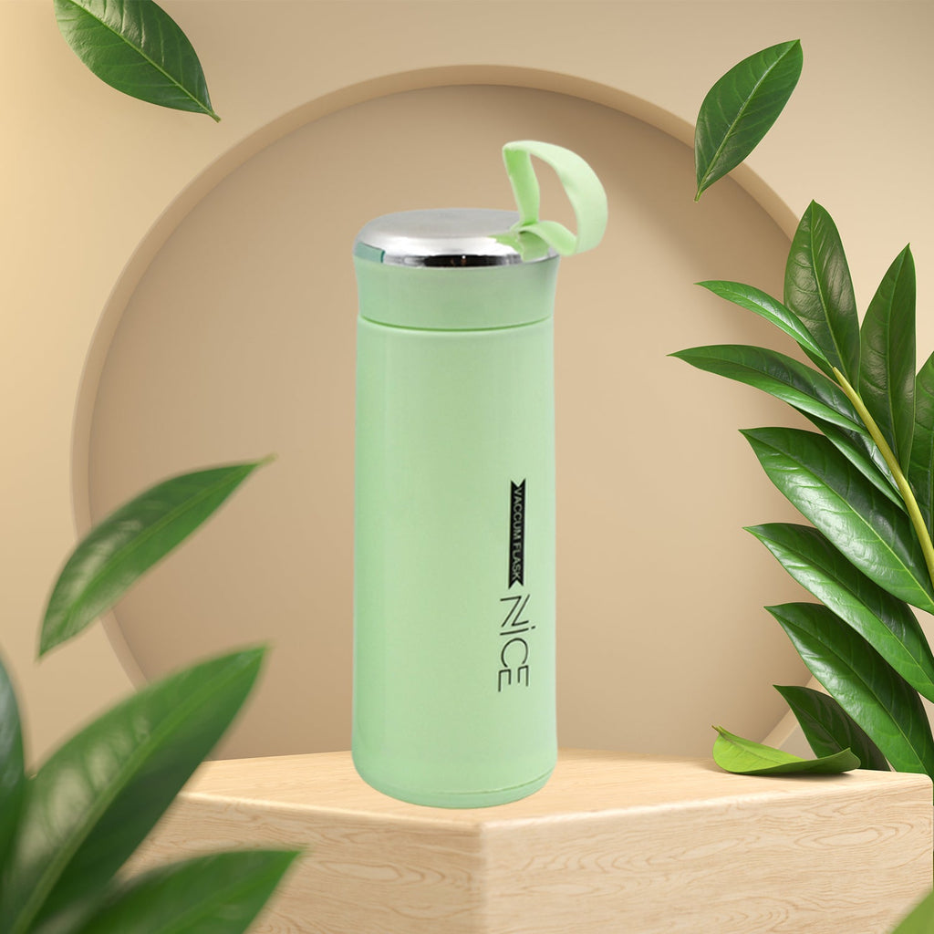 Water bottle 400ml leak proof, glass water bottle with daily water intake for gym and children, Nice Bottle (1 pc /Mix Color)