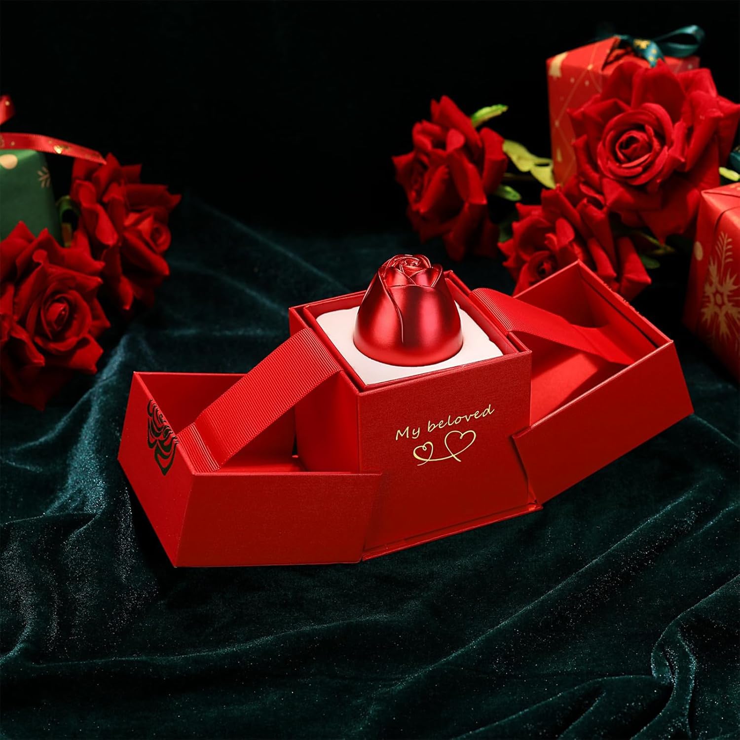 Christmas Gifts for Women Rose Ring Box Jewellery Box Eternal Rose Necklaces Box Wedding Valentine's Day