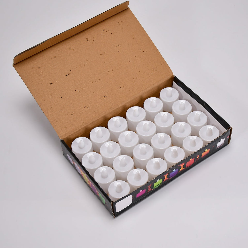 Red LED Tealights – Smokeless Flameless Candles for Home Décor, Diwali (24 Pcs)