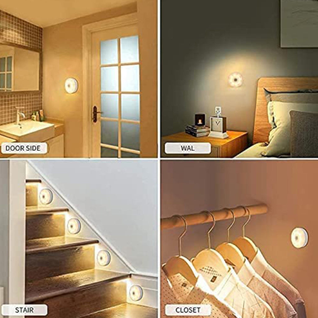 Round Shape 8 LED Motion Sensor Induction Led Light (1 Pc)
