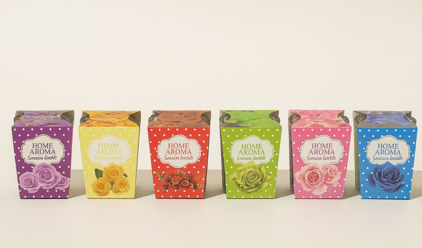 Home Aroma Scented Candle Jar Set of 6 | Colorful Floral Fragrance Candles in Gift Boxes | Long-Lasting Aromatherapy Candles for Home, Spa & Gifting