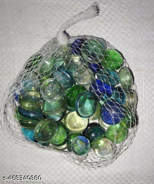 Decorative Flat Glass Pebbles – Assorted Colors